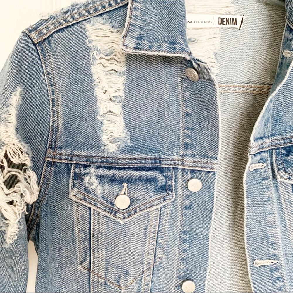 Lovers + Friends James Distressed Denim Jacket Small - Picture 8 of 8
